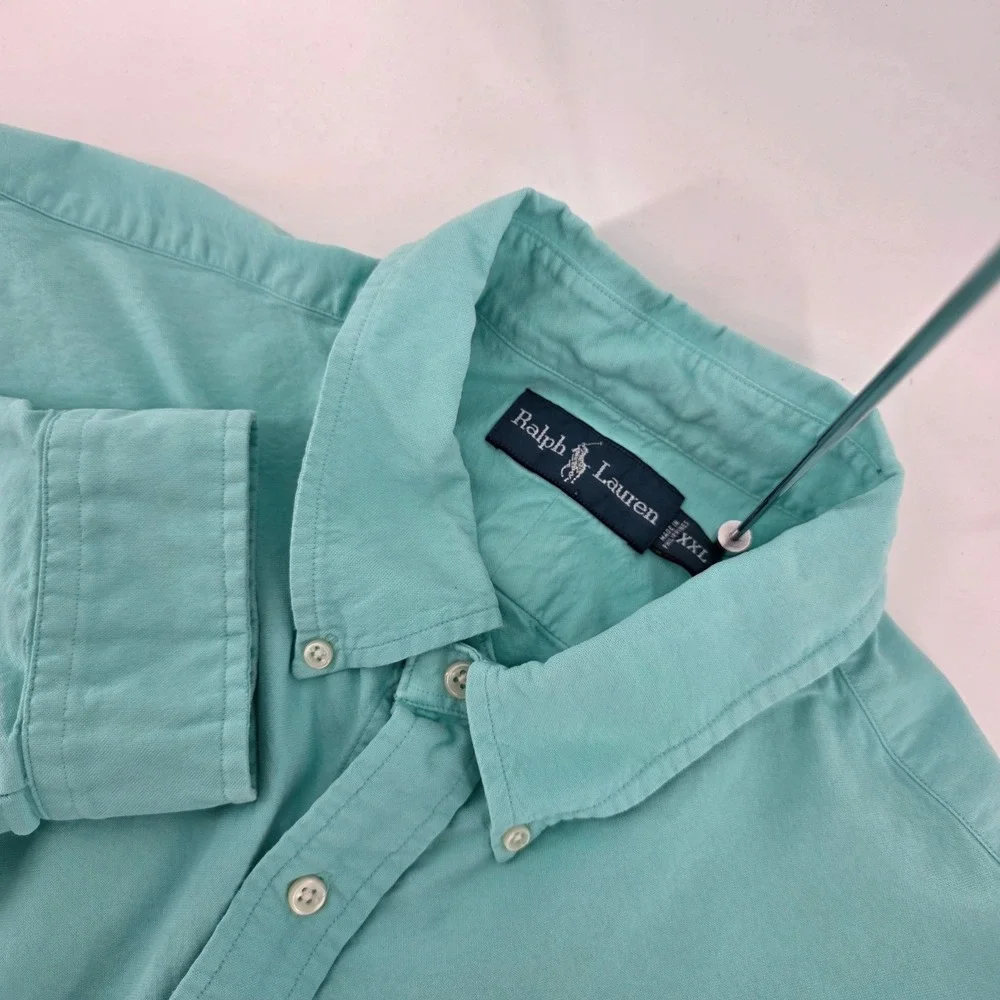 Polo Ralph‎ Lauren Mens XXL Seafoam Green Cotton Button Down Shirt XXL